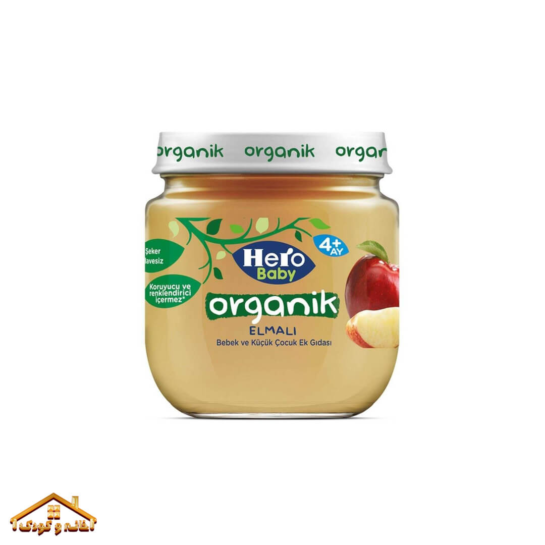 107 پوره میوه ارگانیک سیب 120گرمی +4 هیرو Hero - Image 1