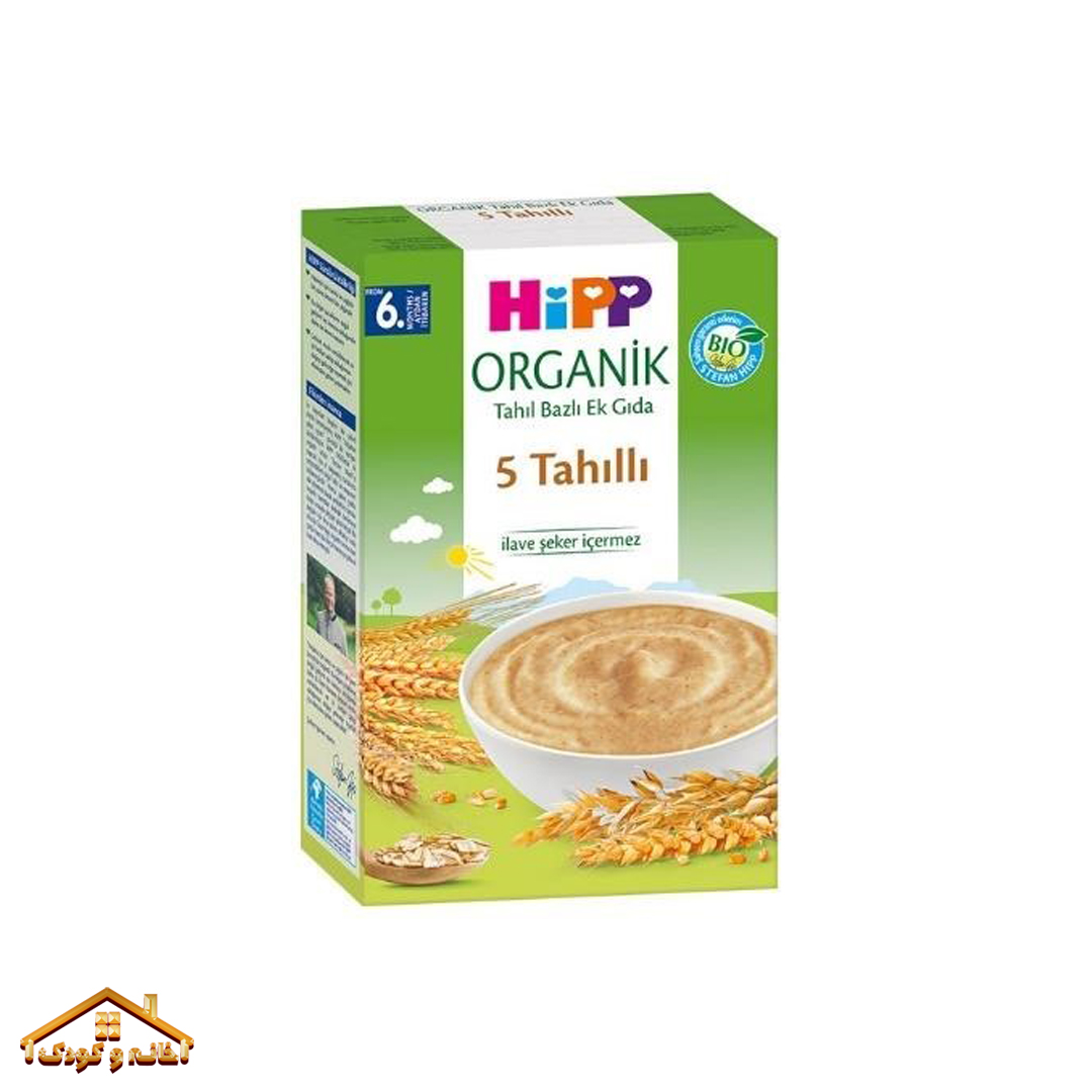232 سرلاک پاکتی ارگانیک 5 غله بدون شیر 200گرمی +6 هیپ ترکیه Hipp - Image 1