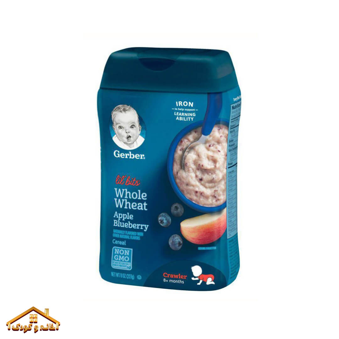 7-10 سرلاک گندم و سیب و بلوبری بدون شیر 227گرم +8 گربر Gerber - Image 1