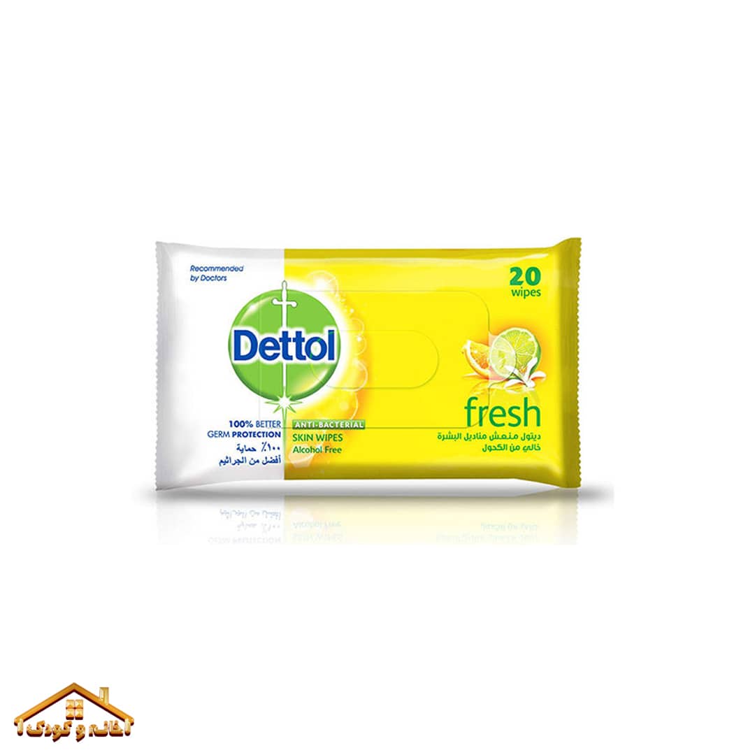 a381756553fb22f41b522f4610a05cec3fec8708_1621487963 دستمال مرطوب انتی باکتریال 20برگ fresh دتول Dettol - Image 1