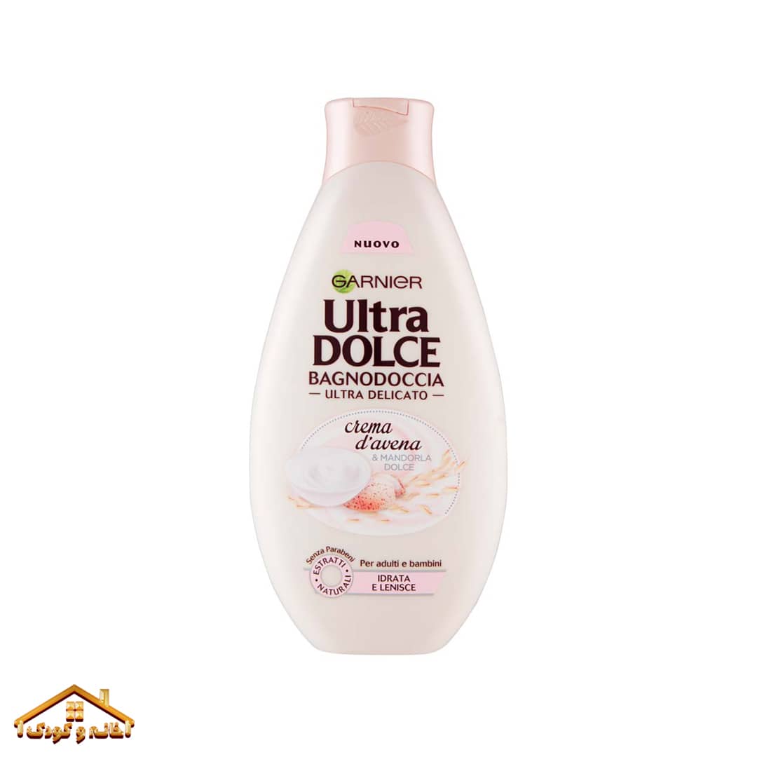 GARNIER-ULTRA-DOLCE-BAGNODOCCIA-CREMA-DAVENA شامپو بدن بادام شیرین و جودوسر 500میل گارنیر Garnier - Image 1