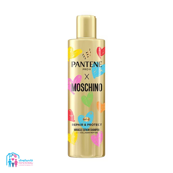 26 شامپو ترمیم کننده پنتن مدل Moschino repair & protect حجم 225 میلی لیتر Pantene - Image 1
