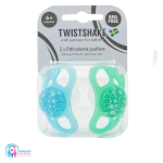 پستانک ۶+ماه سبز و آبی پاستیلی تویست شیک بسته ۲ عددی TWISTSHAKE